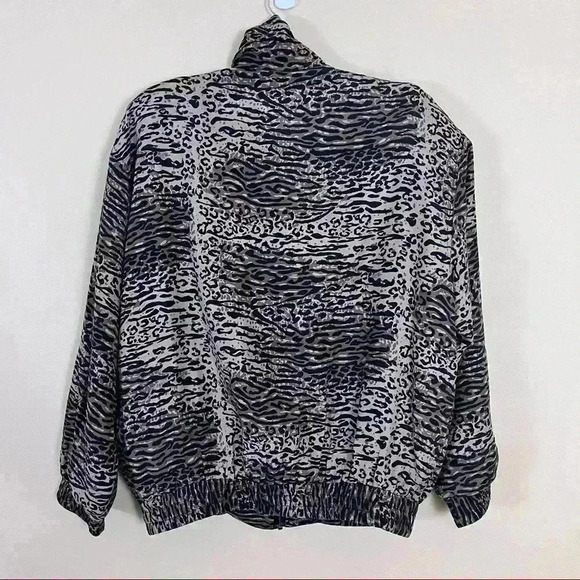 Fuda Vintage Multi-Tone Brown Animal Full Zip 100% Silk Jacket Size M - Picture 9 of 14